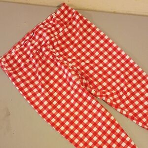 Kids Red and White Checkered Leggings Size XL (16-18)